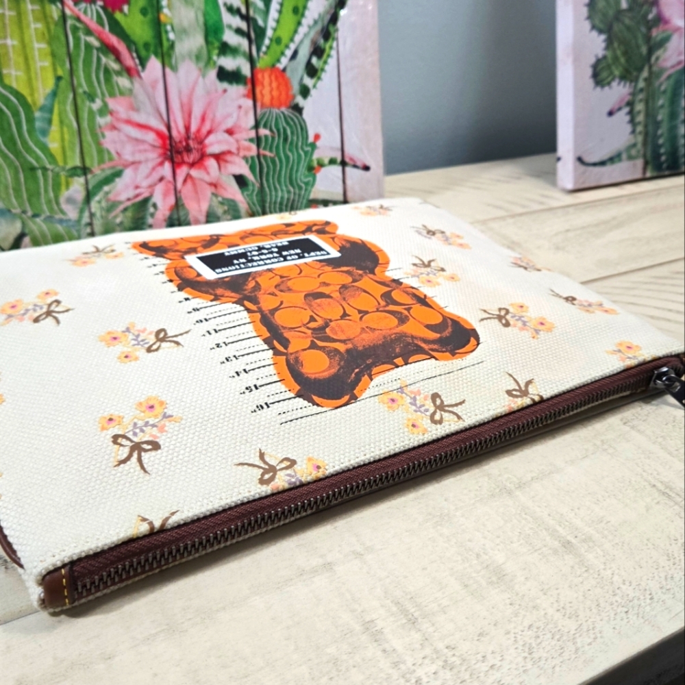 Coach Orange and Brown Clutch - Picture 11 of 14